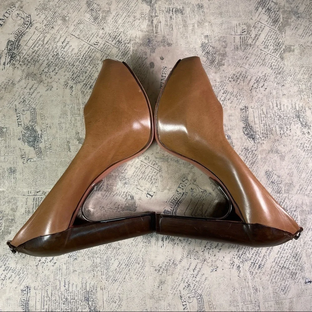 Guillaume Hinfray Italian Leather Platform Shoes Sculptural Heels EU 38.5 Design
